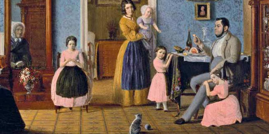 Phto of Eduard Gaertner's painting of Hauschild's family's living room, 1843
