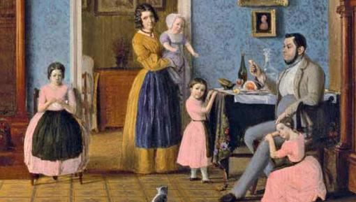 Phto of Eduard Gaertner's painting of Hauschild's family's living room, 1843